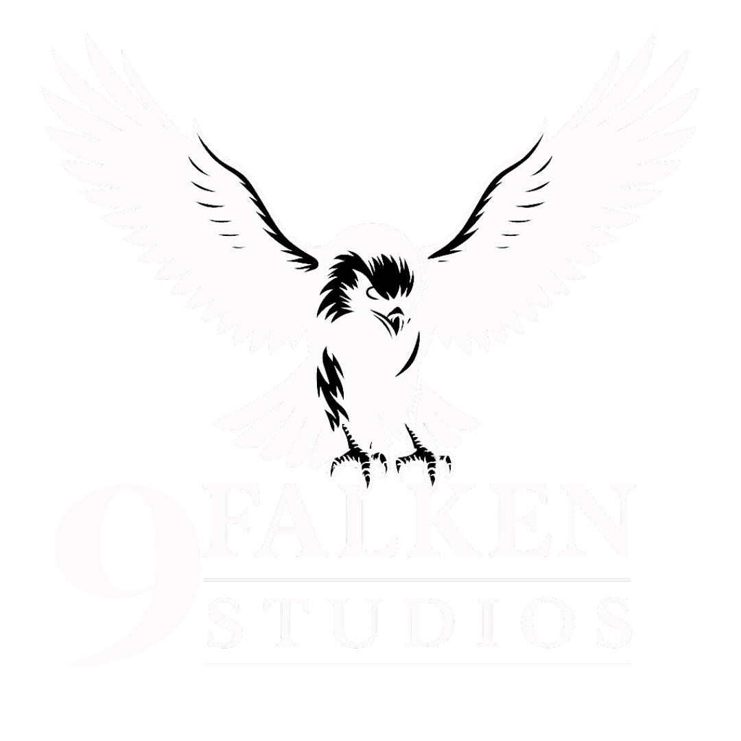 9 Falken Studios Logo weiß